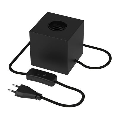 Schwarze Tischlampe ohne Schirm Modern, Loana, mit Schalter