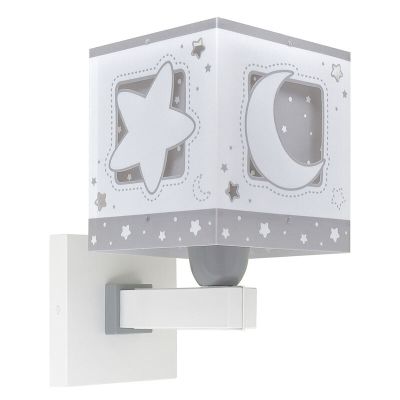 Graue Kinderzimmer Wandleuchte Kunststoff, Moonlight