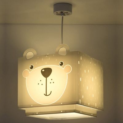 Graue Kinder Pendelleuchte Kunststoff, Bear
