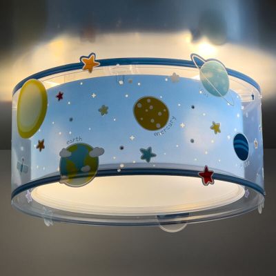 Blaue Kinderzimmer Deckenleuchte Kunststoff, Planets