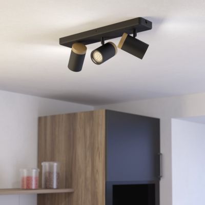 Schwarze moderne Wandstrahler Stahl, Conradus, IP44