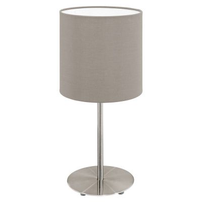 Taupe moderne Tischleuchte Stoff, Abano, mit Schalter
