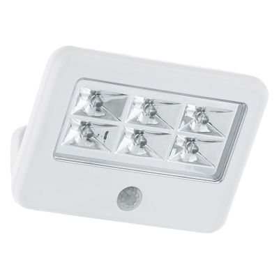 Weiße Außen Wandleuchte mit Bewegungsmelder Kunststoff, Patricia, 0,5W, 4000K LED, IP54