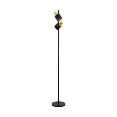 Goldene moderne Stehlampe Stahl, Oscar, mit Schalter