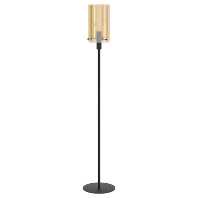 Schwarze moderne Stehlampe Stahl, Ritesh, mit Schalter