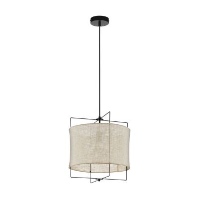 Beige landhaus Pendelleuchte Stoff, Annegien