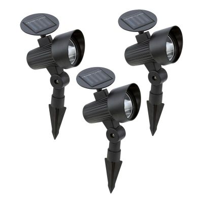 Schwarze Außenstrahler Kunststoff, Zora, 1W, 3000K LED, IP44, mit Schalter