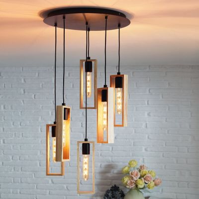 Holz Pendelleuchte Braun, Elroy