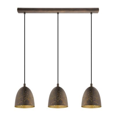 Braune retro Pendelleuchte Stahl, Ajay