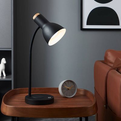 Schwarze moderne Tischleuchte Aluminium, Serena, 5,5W, 3000K LED, mit Touch-Dimmer