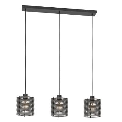 Schwarze industrielle Pendelleuchte Holz, Randy