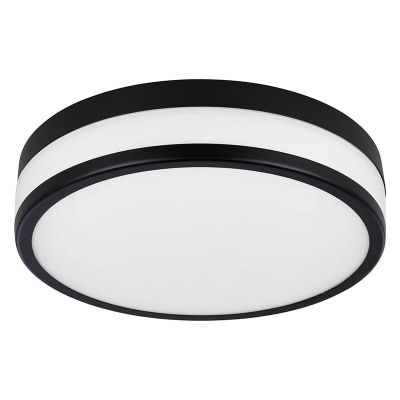 Schwarze Badezimmer Deckenleuchte Glas, Jacco, 5,7W, 3000K LED, IP44