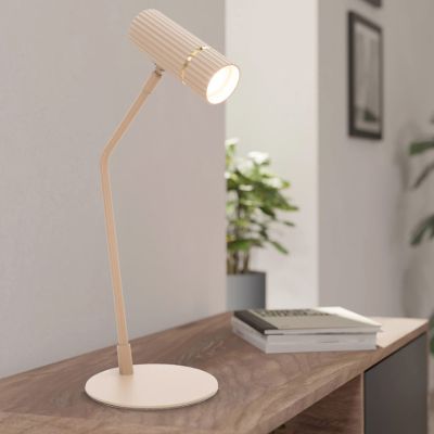 Beige moderne Schreibtischlampe Stahl, Vahid, mit Schalter