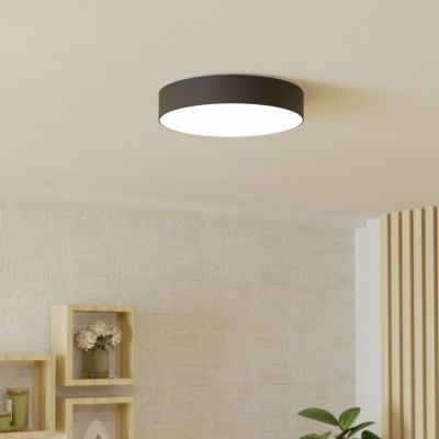 Schwarze moderne Smart Deckenleuchte Kunststoff, Germen, 15W, RGBW LED, mit Fernbedienung