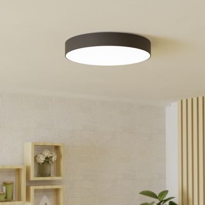 Schwarze moderne Smart Deckenleuchte Kunststoff, Germen, 26W, RGBW LED, mit Fernbedienung