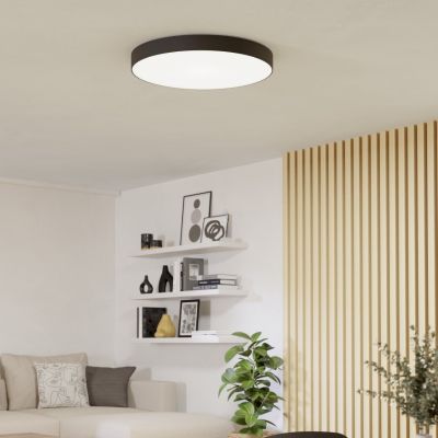 Schwarze moderne Smart Deckenleuchte Kunststoff, Germen, 36,5W, RGBW LED, mit Fernbedienung