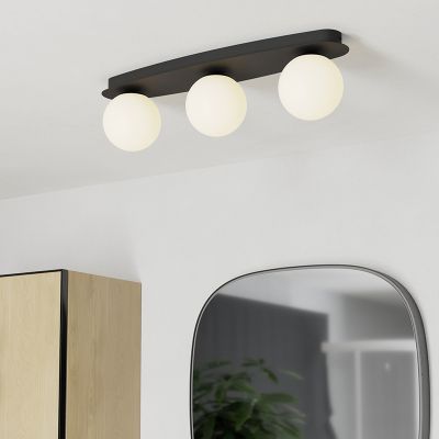 Schwarze moderne Deckenleuchte Stahl, Cornee, 4,2W, 2700K LED, IP44