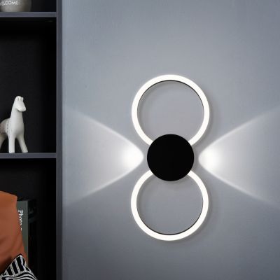 Schwarze design Wandleuchte Aluminium, Vixa, 20W, 3000K LED
