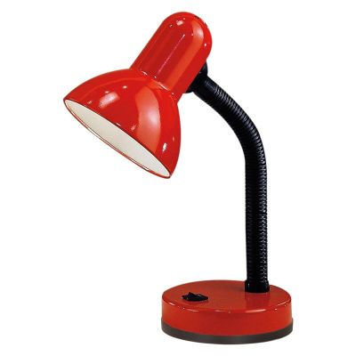 Rote Schreibtischlampe Kunststoff, Granza, mit Schalter