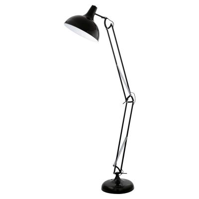 Schwarze industrielle Stehlampe Metall, Josha, mit Schalter