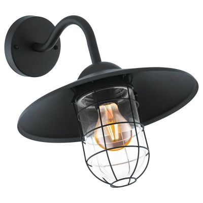 Schwarze Außenleuchte Stahl, Alyena, IP44