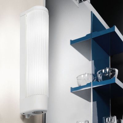 Weiße Spiegelbeleuchtung Glas, Amrita, mit Schalter