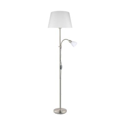 Nickel Leselampe Stehlampe Stoff, Arris, mit Schalter