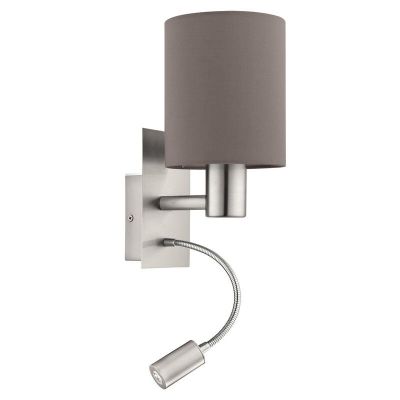 Anthrazit moderne Wandleuchte Stoff, Abano, mit Schalter
