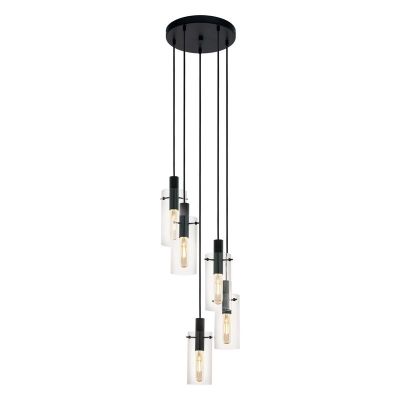Schwarze moderne Pendelleuchte Glas, Jovanni