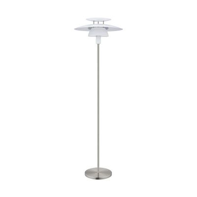 Nickel design Stehlampe Stahl, Lariana, mit Schalter
