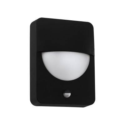 Schwarze moderne Außen Wandleuchte mit Bewegungsmelder Aluminium, Kilian, IP44