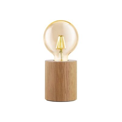 Holz Tischleuchte Braun, Yannic, mit Schalter