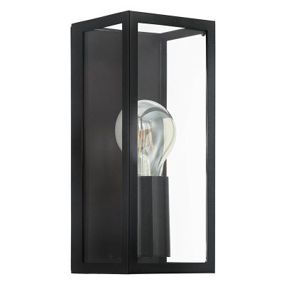 Schwarze moderne Wandleuchte Badezimmer Glas, Amadou, IP44