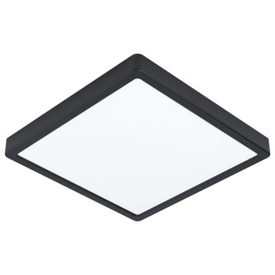 Schwarze Badezimmer Deckenleuchte Stahl, Pascale, 20W, 3000K LED, IP44