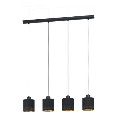 Schwarze moderne Pendelleuchte Stoff, Niko