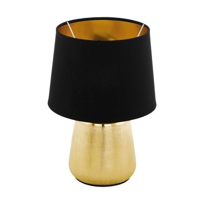 Keramik Tischleuchte Gold, Elvin, mit Schalter