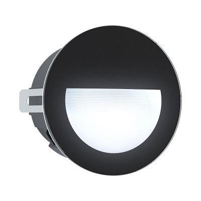 Schwarze moderne Wandeinbauleuchte Außen Aluminium, Luigino, 2,5W, 4000K LED, IP65