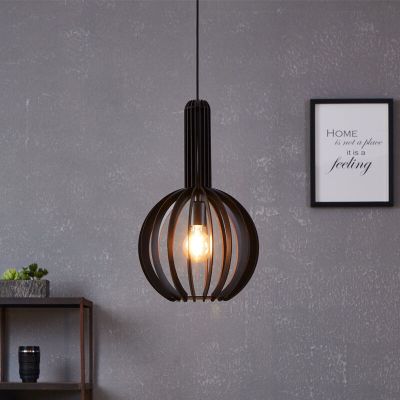 Holz Pendelleuchte Schwarz, Kenney