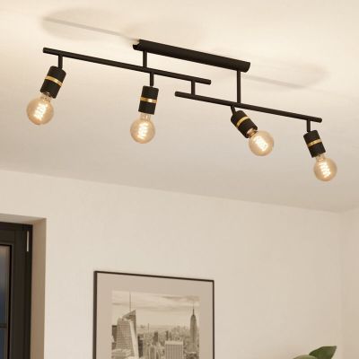 Schwarze Deckenstrahler Aluminium, Jelger