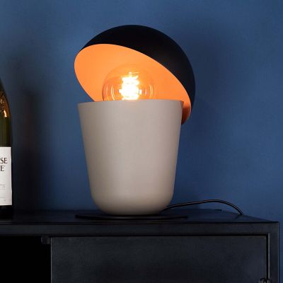 Taupe industrielle Tischleuchte Aluminium, Werner, mit Schalter