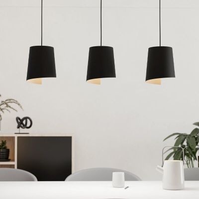 Schwarze landhaus Pendelleuchte Aluminium, Vincenzo