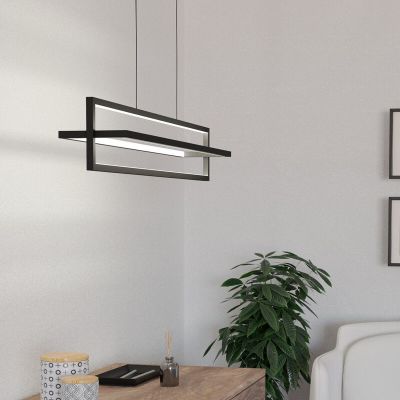 Schwarze moderne Pendelleuchte Aluminium, Lianne, 34W, warm- bis kaltweiß einstellbare LED, 3-stufig dimmbar