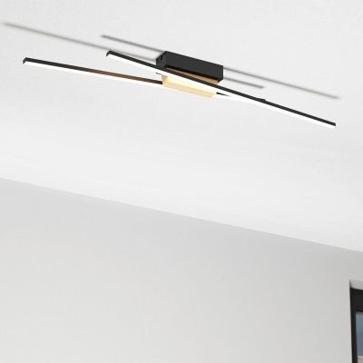 Schwarze moderne Deckenleuchte Aluminium, Leintje, 13W, 3000K LED