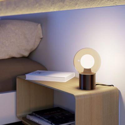 Bronze moderne Tischleuchte Glas, Bravino, mit Touch-Dimmer