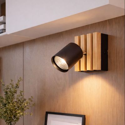 Schwarze design Wandstrahler Kunststoff, Cembrano
