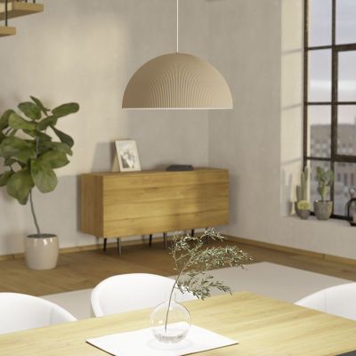 Beige moderne Pendelleuchte Kunststoff, Gaetano