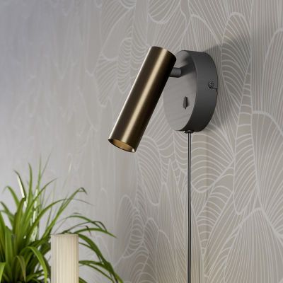 Bronze moderne Wandstrahler Stahl, Valproto, 5W, White Switch LED, mit Schalter