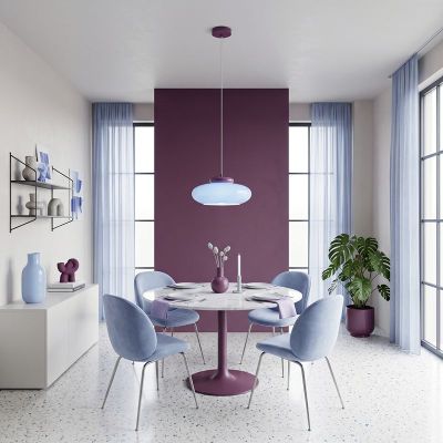 Blaue retro Pendelleuchte Glas, Berardelli