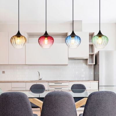 Mehrfarbige design Pendelleuchte Esszimmer Glas, Herm