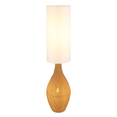 Weiße landhaus Stehlampe Stoff, Nelleke, mit Schalter